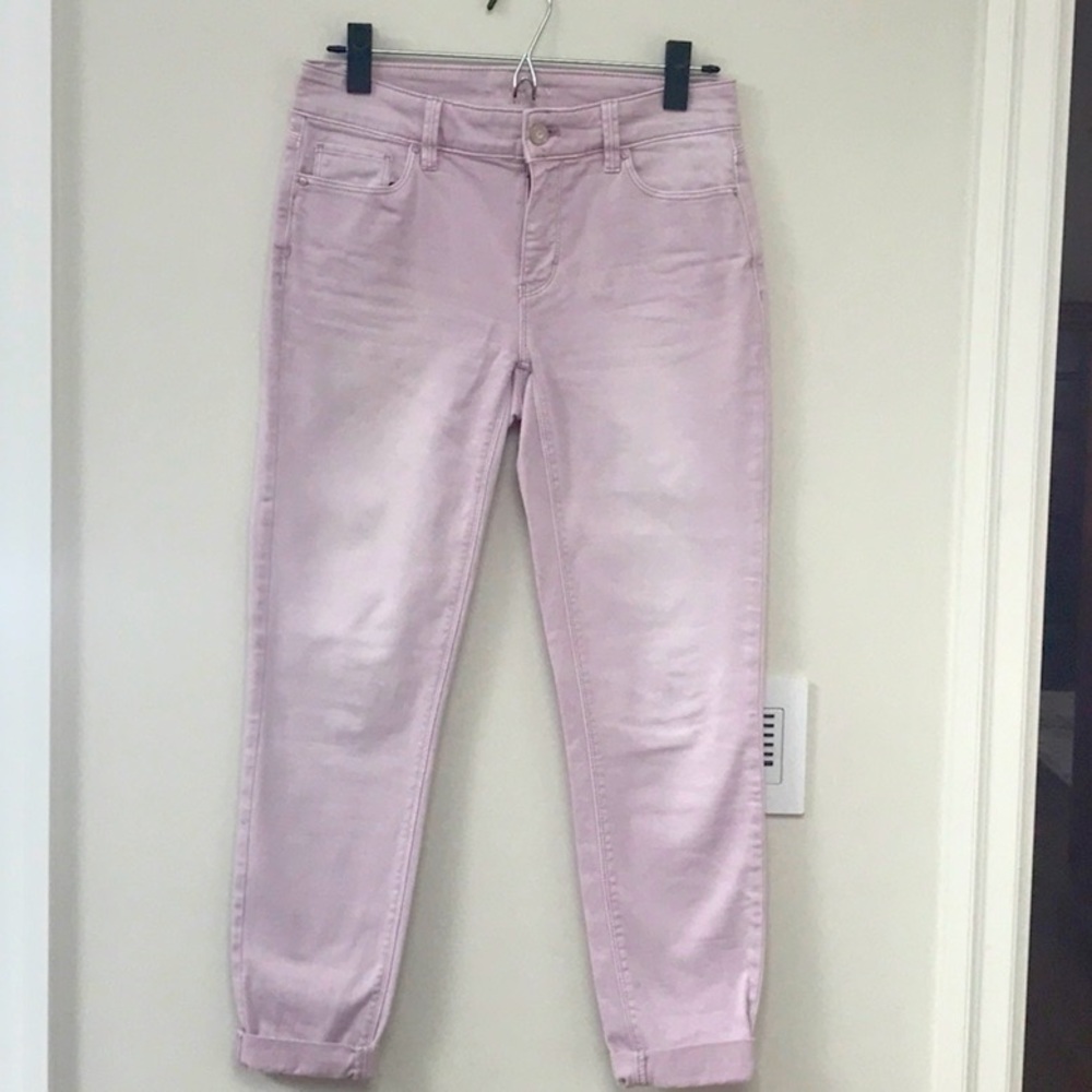 Pink skinny stretch jeans
